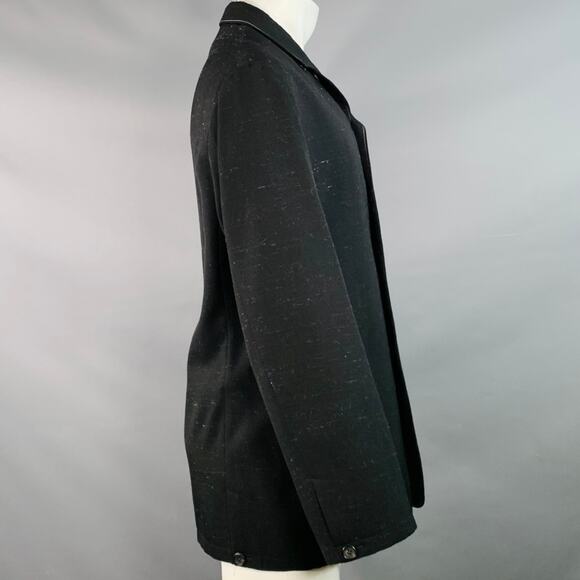 YOHJI YAMAMOTO Size S Black Grey Wool Blend Contrast Stitch Jacket - Picture 3 of 8
